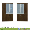 Custom Brown Tall Office Glass Door Wood Book Storage Shelf for Office Files
